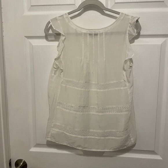 Loft White Ruffle Sleeveless Blouse (5 clothing items for $15) - Picture 2 of 5